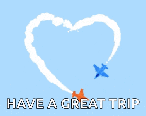 a heart shaped cloud with the words have a great trip below it