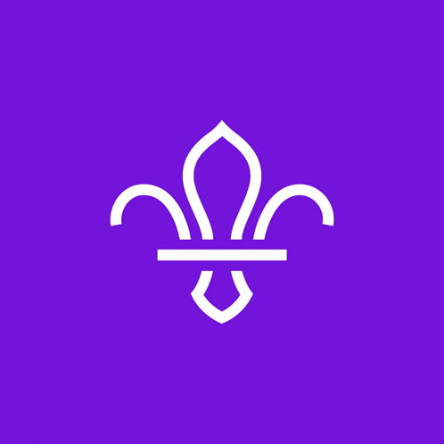 a purple background with a white outline of a hand giving a peace sign