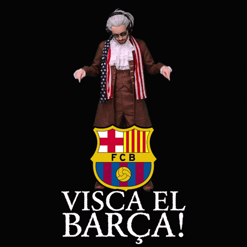 a fcb logo with a soccer ball in the middle on a black background