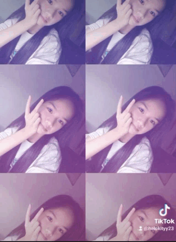 a girl 's face is displayed in a collage with the hashtag tiktok