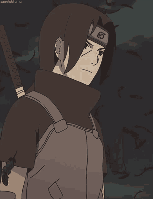 a drawing of a boy with a sword and the words sossy lobirama on the bottom right