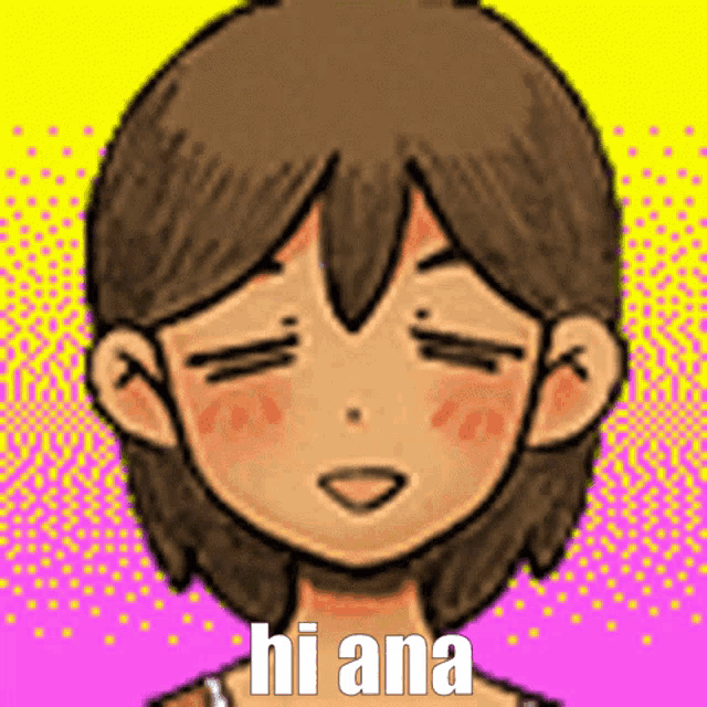 a drawing of a girl with the words hi ana written on the bottom