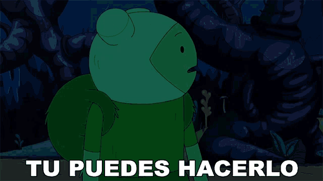 a cartoon character says tu puedes hacerlo