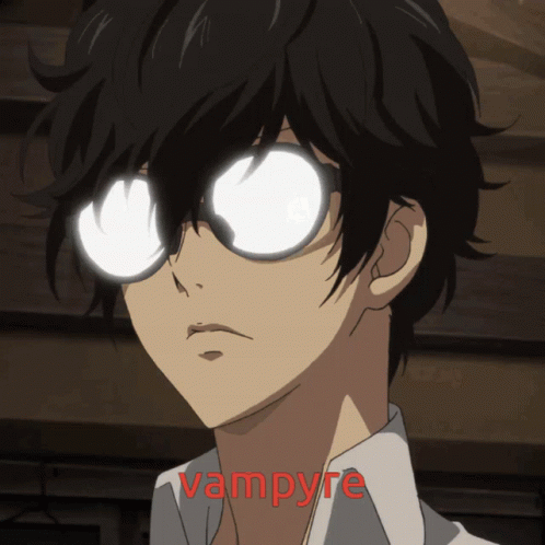 Vampyre Akira Kurusu GIF - Vampyre Akira Kurusu Anime Glasses Gleam GIFs