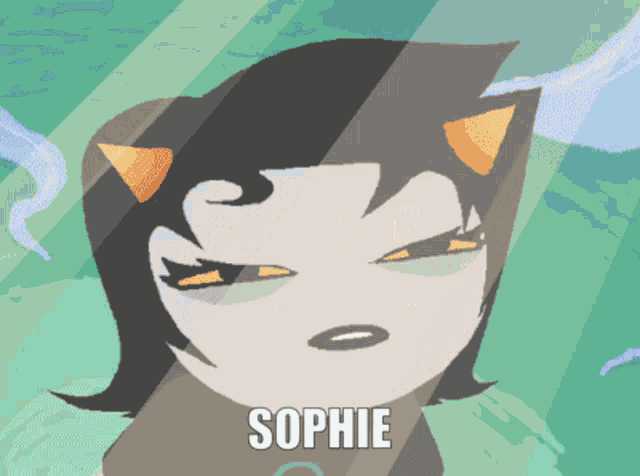 a cartoon character with the name sophie written on the bottom