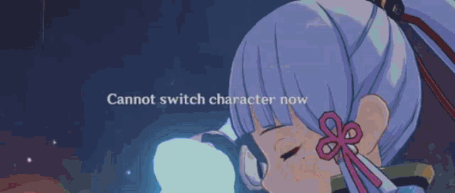 a picture of a girl with the words " cannot switch character now " below her