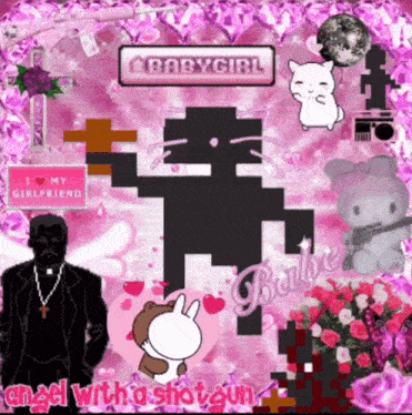 a collage of images with a baby girl button in the middle