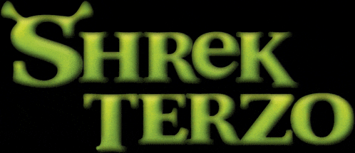 a logo for shrek terzo with a black background
