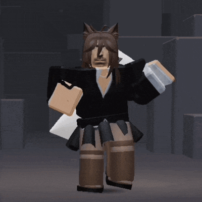 a cartoon character with a cat ear is holding a briefcase and a piece of paper