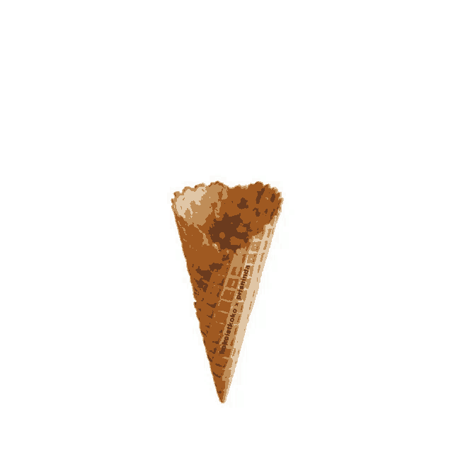 an ice cream cone with a cherry on top has two faces on it