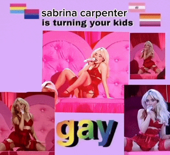 sabrina carpenter is turning your kids gay with a collage of pictures