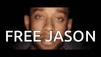 a picture of a man with the words free jason written above him
