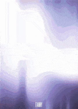a purple and white background with fanny written on the bottom