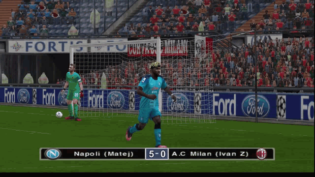 a soccer game is being played on a playstation