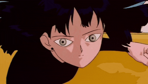 a close up of a person with red eyes