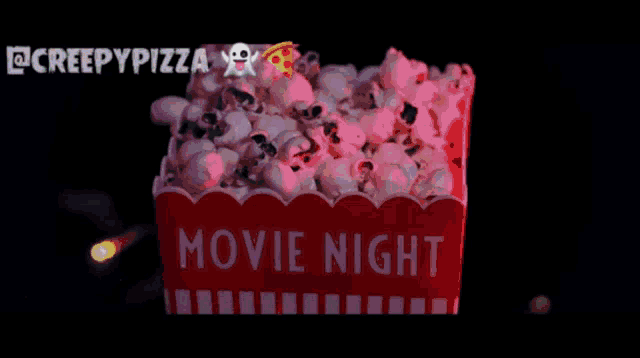a creepy pizza logo with a slice of pizza and a skull and crossbones