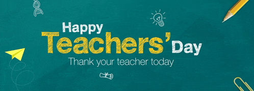 a chalkboard with the words happy teachers day thank your teacher today written on it