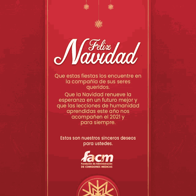 a red christmas card with the word feliz navidad