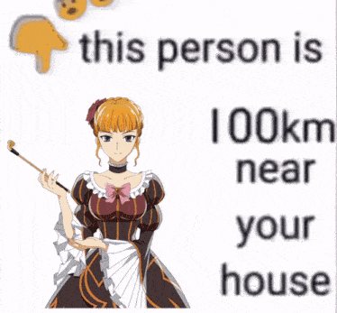 a picture of a woman holding a cane with the words 41 km near you on the bottom