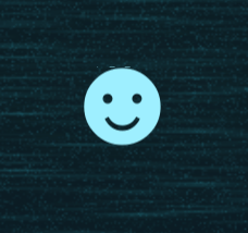 a blue smiley face on a dark background