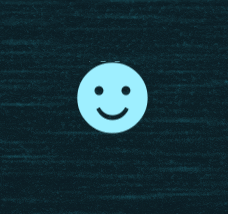 a blue smiley face on a dark background