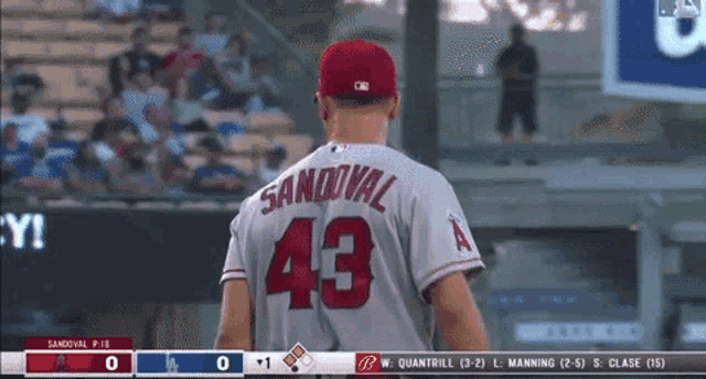 a baseball player named sandoval wearing number 43
