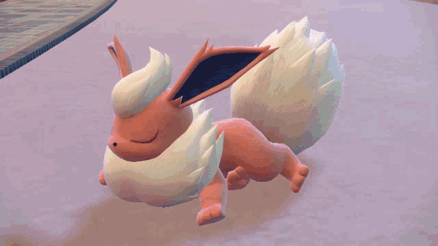 a cartoon eevee is sleeping with bubbles around its head