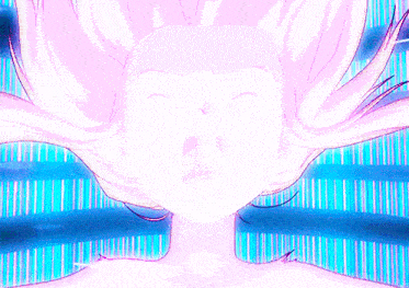 a close up of a woman 's face with a glowing light coming out of it