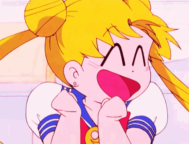 a close up of a cartoon character with a surprised look on her face and the words i 'm sorry on the bottom right