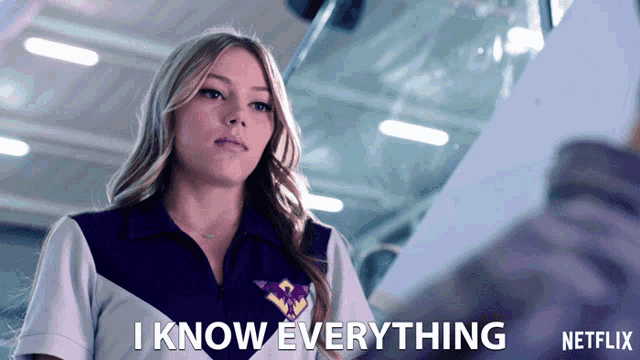 a woman in a netflix ad says she knows everything