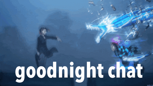 a blue background with the words goodnight chat written on it
