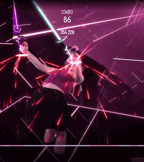 a screenshot of a video game with a score of 86 and 354 228