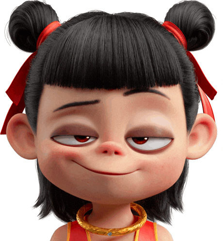 a close up of a cartoon character making a funny face with her eyes closed