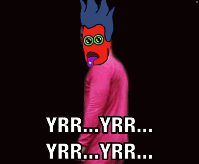 a cartoon character in a pink robe says yrrr yrrr yrrr yrrr yrrr yrrr yrrr
