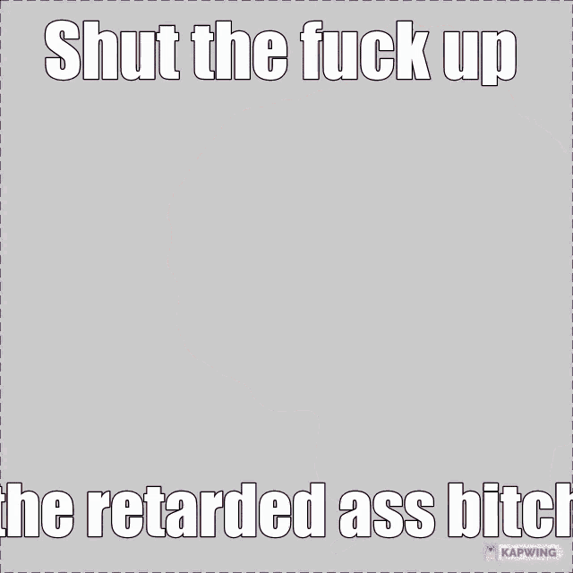 a cartoon character is holding a gun and saying shut the fuck up the retarded ass bitch .