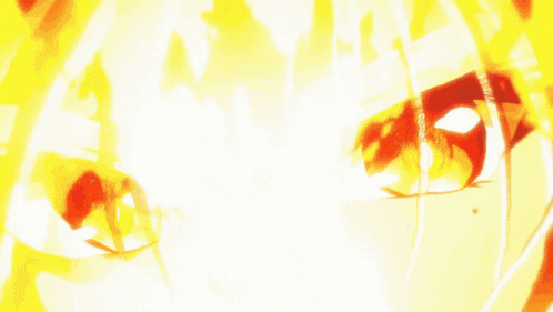 a close up of a person 's face with fire coming out of it 's eyes