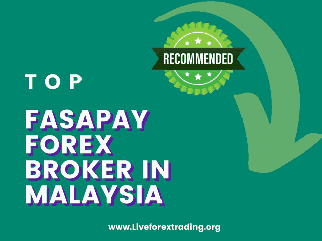 a green arrow with the words top fasapay forex broker in malaysia