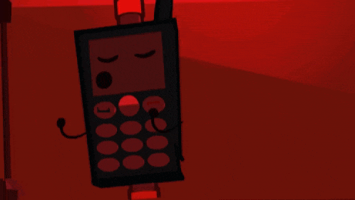 a black cell phone with a sad face on it