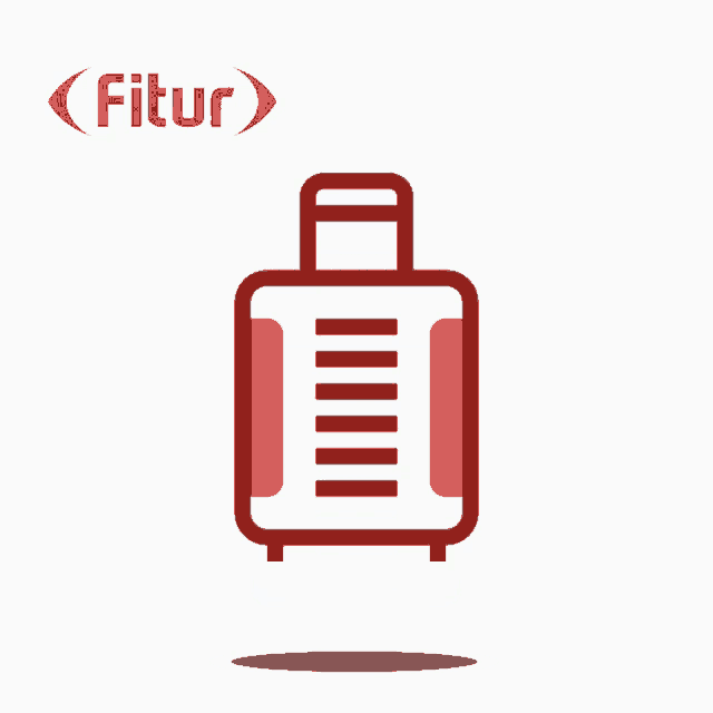 an illustration of a suitcase with the word fitur written below it