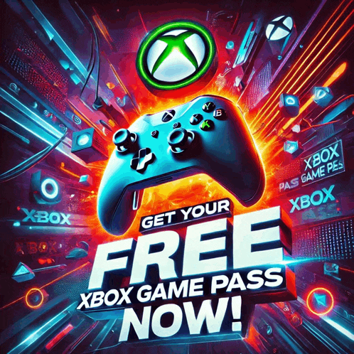 an advertisement for a free xbox game pass is shown