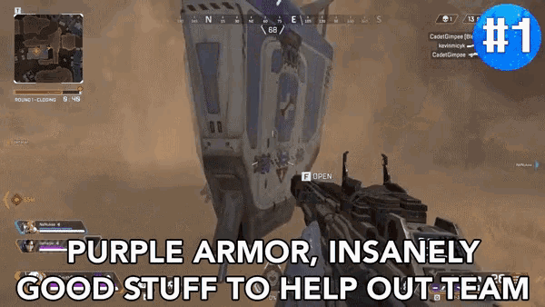 Purple Armor Insanely Good Stuff To Help Out Team GIF - Purple Armor Insanely Good Stuff To Help Out Team Item GIFs