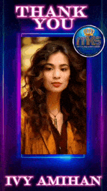 a thank you card for ivy amihan with a picture of a woman