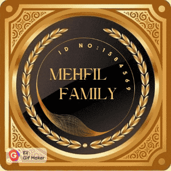 a medal with the name mehfil family written on it