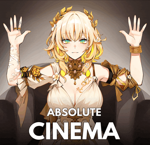 a poster for absolute cinema with a woman in a white dress on it