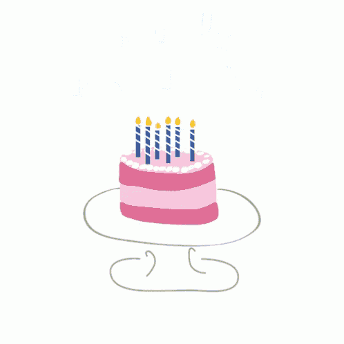 a drawing of a birthday cake with candles and the words joyeux anniversaire above it