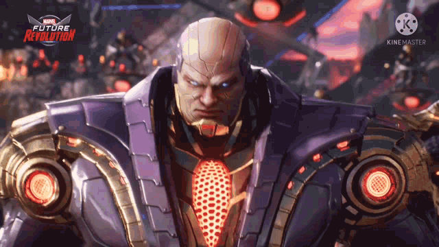 a man in a futuristic suit is in a video game called marvel future revolution .