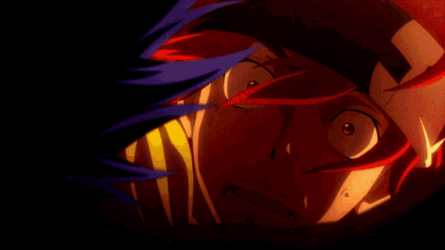 a close up of a cartoon character 's face with red hair