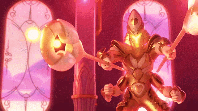 a statue of a knight with a heart on his chest