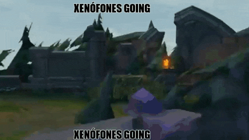 a video game scene with the words xenofones going above it