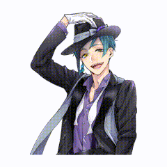 a man in a suit and hat is holding a green object .